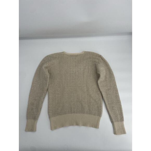 Men’s Vintage Polo Ralph Lauren Cashmere Sweater S Ivory Plaid 90s - Picture 9 of 10